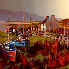 Boats in Field, Achill Island by Michael O'Toole